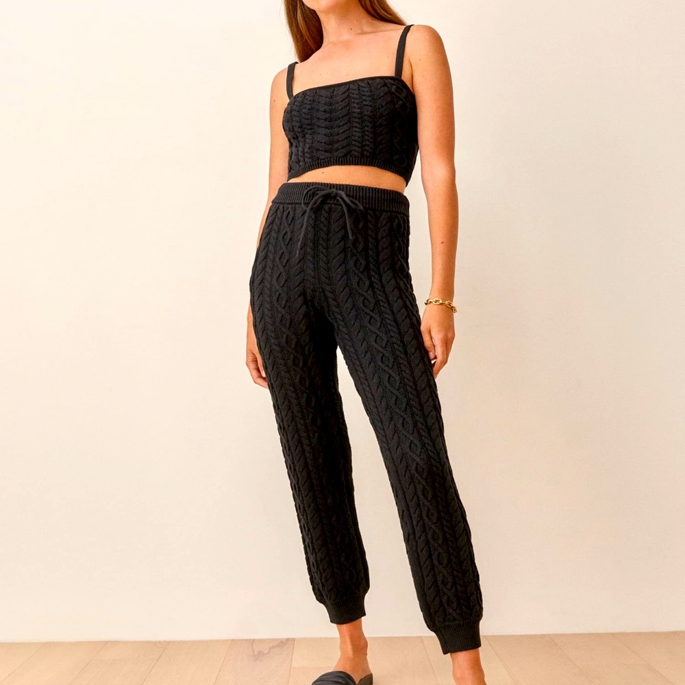 Reformation Italo Cotton Cable Knit Set